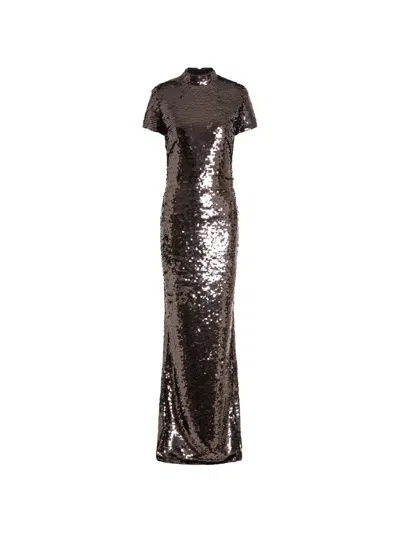 16arlington Otis Sequin Maxi Dress In Brown