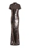 16arlington Otis Sequined Gown In Brown
