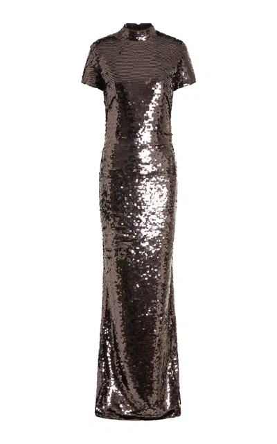 16arlington Otis Sequined Gown In Brown