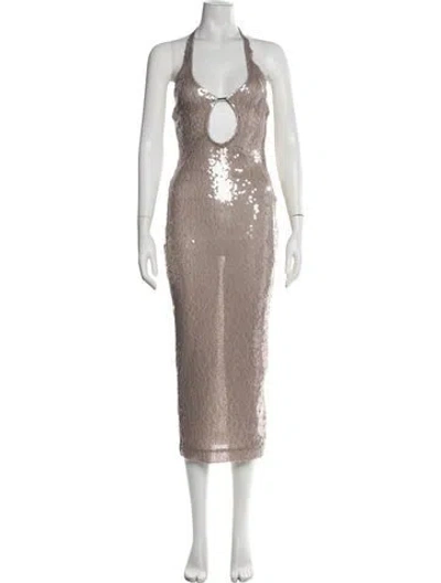 Pre-owned 16arlington Patterned Midi Length Dress In Grey