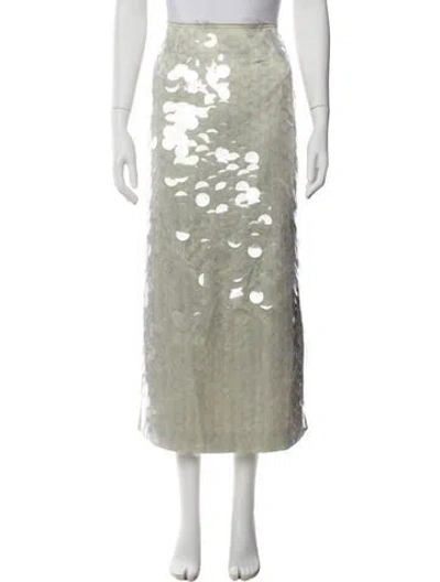 Pre-owned 16arlington Patterned Midi Length Skirt In Green