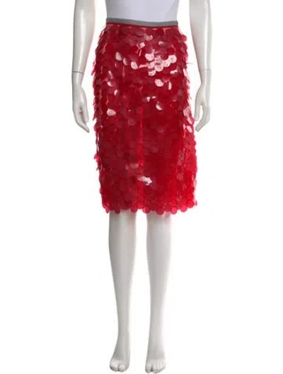Pre-owned 16arlington Patterned Midi Length Skirt W/ Tags In Red