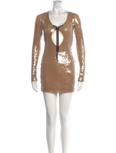 Pre-owned 16arlington Patterned Mini Dress In Neutrals
