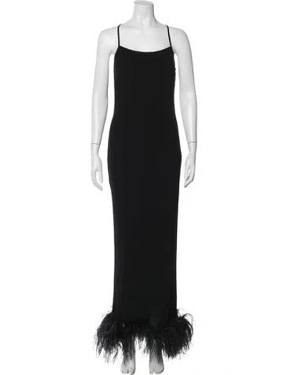 Pre-owned 16arlington Plunge Neckline Long Dress In Black