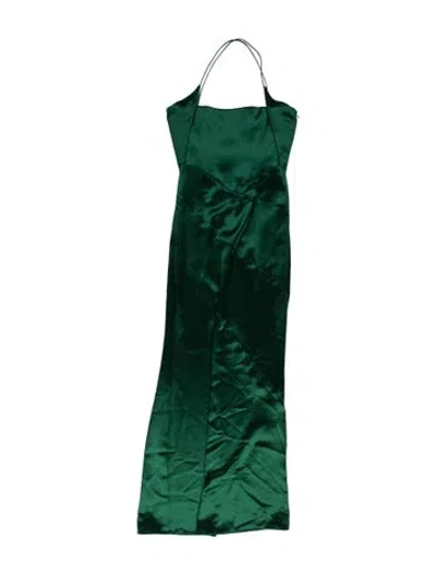 Pre-owned 16arlington Plunge Neckline Long Dress In Green