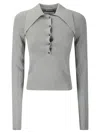 16arlington Pointed Collar Top In Grey