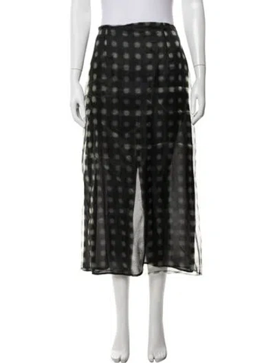 Pre-owned 16arlington Polka Dot Print Midi Length Skirt W/ Tags In Black