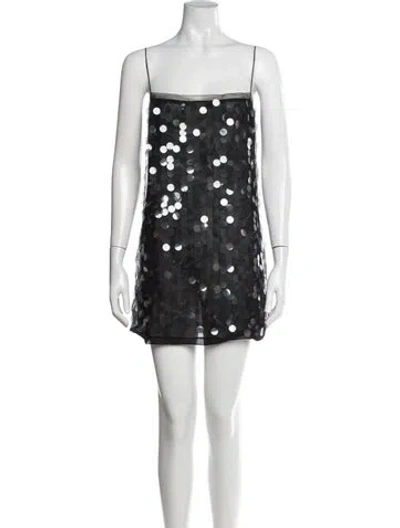 Pre-owned 16arlington Polka Dot Print Mini Dress In Black