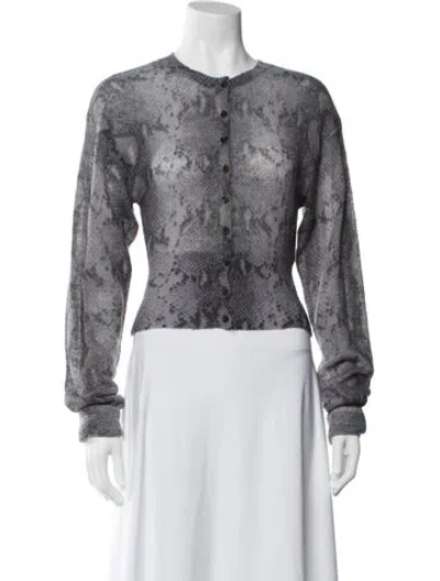 Pre-owned 16arlington Printed Crew Neck Sweater In Blue