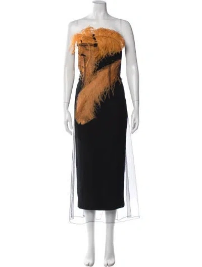 Pre-owned 16arlington Printed Long Dress In Black