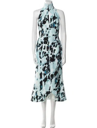 Pre-owned 16arlington Printed Midi Length Dress In Blue