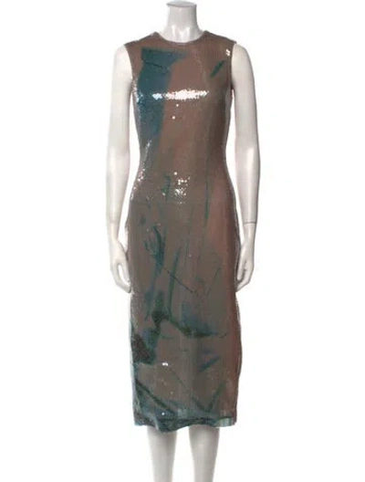 Pre-owned 16arlington Printed Midi Length Dress In Multi