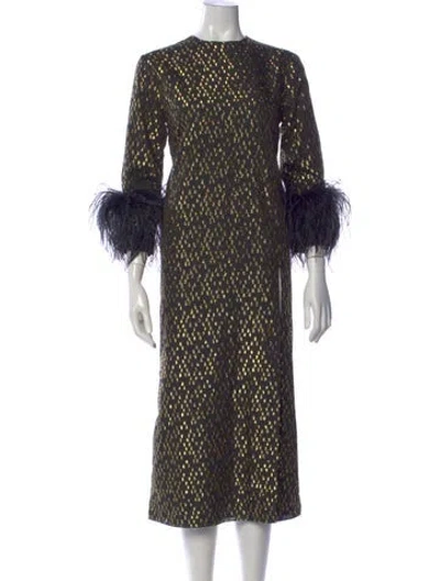 Pre-owned 16arlington Printed Midi Length Dress In Multi