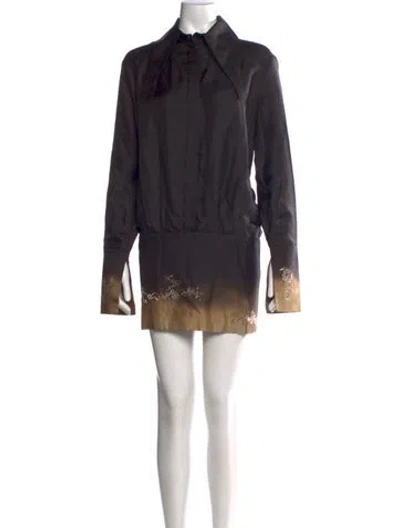Pre-owned 16arlington Printed Mini Dress In Black