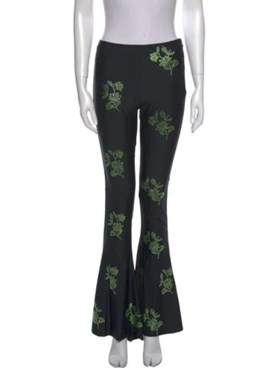 Pre-owned 16arlington Printed Wide Leg Pants In Black