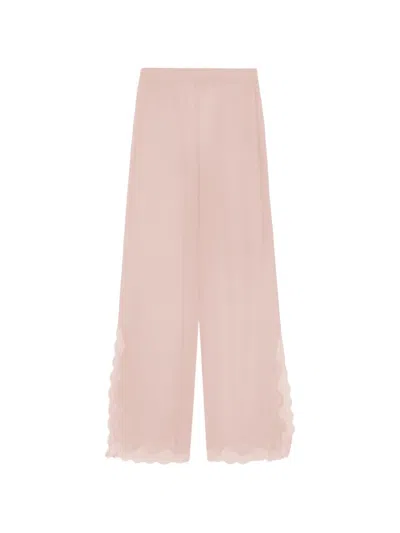 16arlington Ricci Lace-trim Trousers In Pink