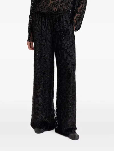 16arlington Rocco Devoré Trousers In Blue