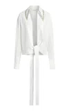 16arlington Romy Embellished Cotton-poplin Shirt In White