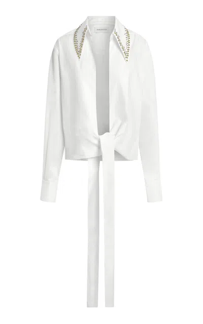 16arlington Romy Embellished Cotton-poplin Shirt In White