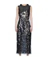 16arlington Tovia Sequin-embellished Tulle Midi Dress In Black