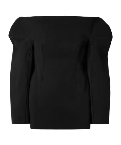 16arlington Ruffled Off-shoulder Mini Dress In Black