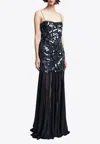 16arlington Black Salia Sequin Maxi Dress In Black