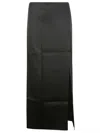 16arlington Satin Midi Sheath Skirt In Black