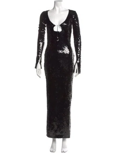Pre-owned 16arlington Scoop Neck Long Dress In Black