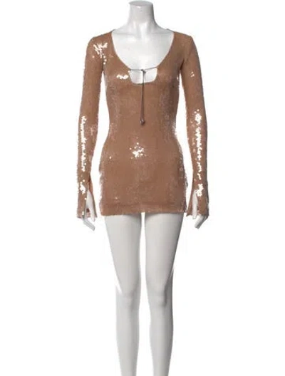 Pre-owned 16arlington Scoop Neck Mini Dress In Neutral