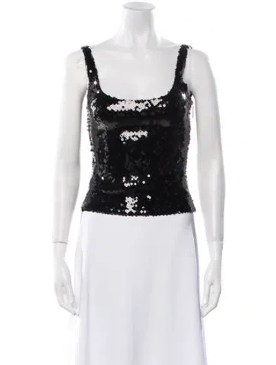 Pre-owned 16arlington Scoop Neck Sleeveless Crop Top W/ Tags In Black