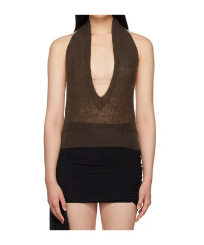 16arlington Semi-sheer Knit Nylon- And Mohair-blend Camisole.