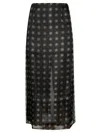 16arlington Semi-transparent Design Midi Skirt In Green