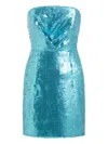 16arlington Sequin Belted Mini Dress In Blue