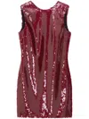 16arlington Ray Sleeveless Sequined Mini Dress In Red