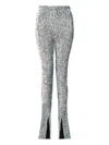 16arlington Sequin Split Trousers In Silver