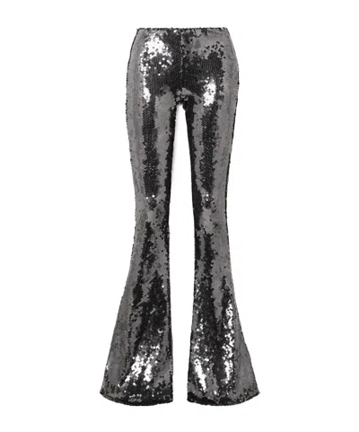 16arlington Sequined Flared Casual Pants In Black