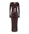 16arlington Sequined Long-sleeved Dress In Burgundy