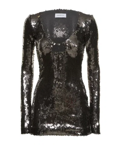 16arlington Sequined Long-sleeved Dress In Black