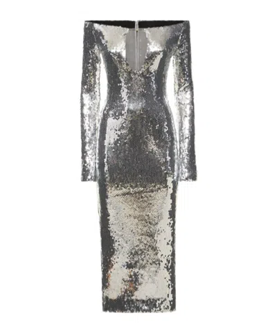 16arlington Sequined Tie-up Dress In Gray