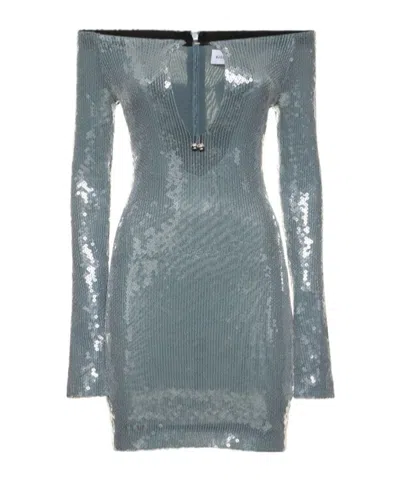 16arlington Sequined Tie-up Dress In Gray
