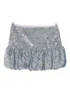 16arlington Sequinned Bubble-hem Mini Skirt In Burgundy