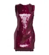 16arlington Sequinned Ray Mini Dress In Burgundy