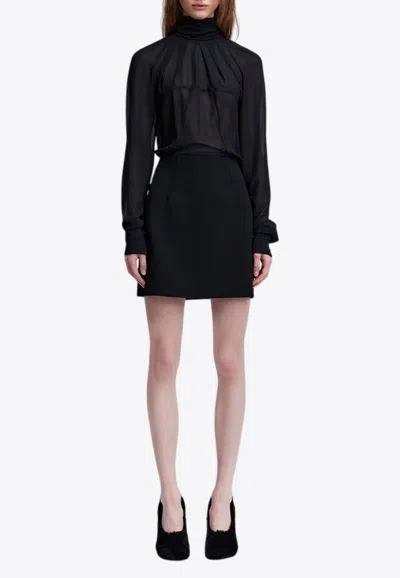 16arlington Sig Mini Dress In Georgette In Black