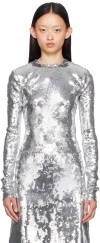16arlington Loida Sequinned T-shirt In Chrome