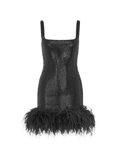 16arlington Sior Diamond-sequin Mini Dress In Black
