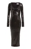 16arlington Solaria Sequined Midi Dress In Brown