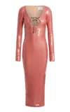 16arlington Solaria Sequined Midi Dress In Pink