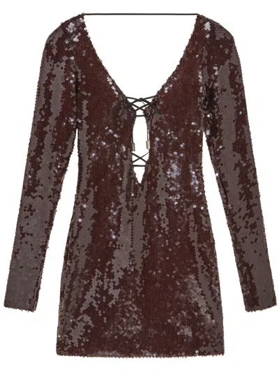 16arlington Solarium Sequin-embellished Dress In Brown