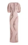 16arlington Sona Embellished Crepe Gown In Pink