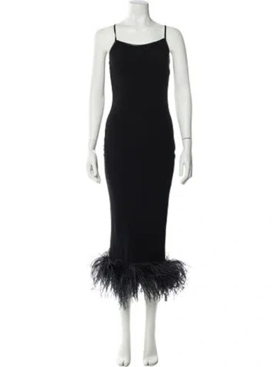 Pre-owned 16arlington Square Neckline Long Dress In Black